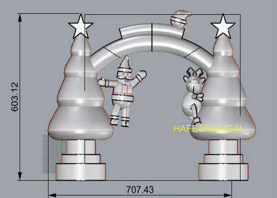 Customizable Christmas Inflatable Arch 6 Meters High For Shop Front Decor