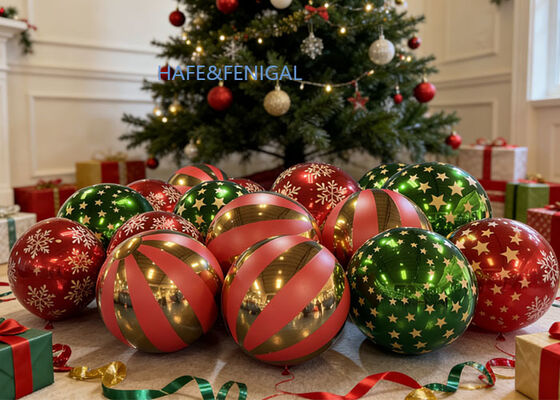 Christmas mirror balloons made of durable PVC, create dazzling holiday decorations
