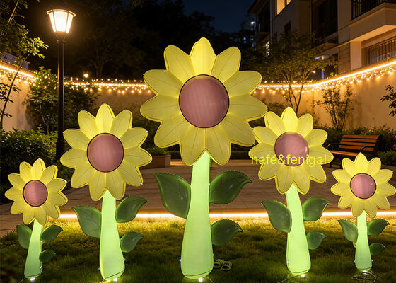 Custom 2m Inflatable Flower Decoration With Lighting For Festive Or Event Art Displays