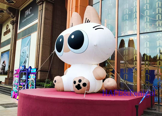 কাস্টম আউটডোর দৈত্য inflatable কার্টুন বিড়াল LED লাইট সঙ্গে বায়ুমণ্ডল প্রসাধন