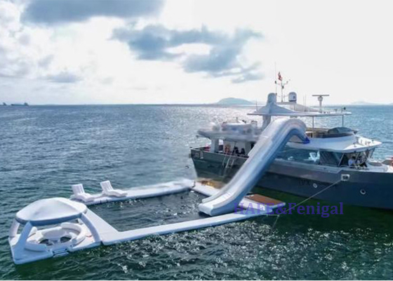 জল ইয়ট স্লাইড ডাইভিং সুইমিং পুল ইনflatable বেল্ট নেট পুল লাউঞ্জ চেয়ার সমুদ্র ভাসমান প্ল্যাটফর্ম বিশ্রাম বার আচ্ছাদন