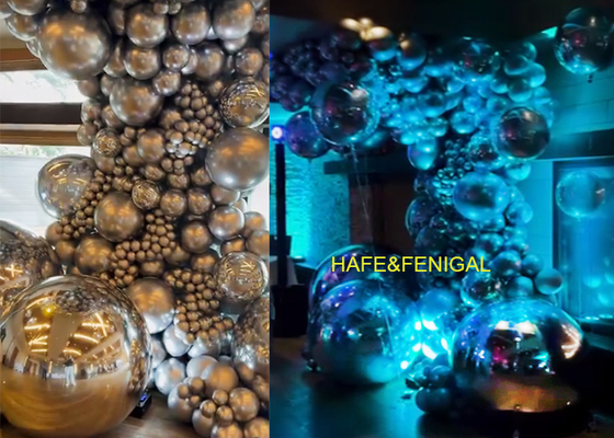 3.3ft Or 1m PVC Silver Shiny Mirror Balloons For Party Planners And Artists