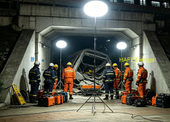 সান LED600DC AP 600W বেলুন লাইট 90,000 লুমেন এবং জরুরী উদ্ধারের জন্য নীরব অপারেশন