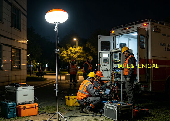 আইপি৬৫ জলরোধী রেটিং এবং পেশাদার ফিল্ড ব্যবহারের জন্য এসি/ডিসি ডুয়াল পাওয়ার সহ ২০০W এলইডি বেলুন লাইট