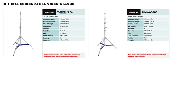 HAFE TMYA TMFA Series Heavy-Duty Steel Film Light Stand with 40 kg Load Capacity and Adjustable Height up to 5840 mm