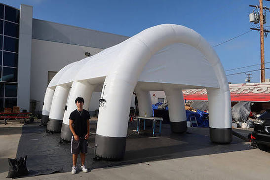 Inflatable Air Tent with Waterproof Sealed Seams and Rapid 16-Minute Setup for Modular Scalability up to 32.4m